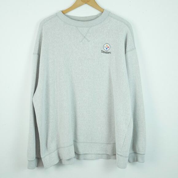 NFL Other - Vintage Y2K Steelers Sweatshirt Embroidered Logo Ribbed Crewneck NFL Pullover